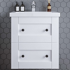 Бриклаер Тумба под раковину Хелена 60 рамочная белая – фотография-1